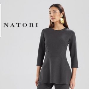 NATORI fitted gray top, size L